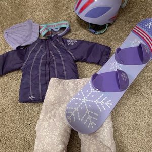 American Girl snowboarding set